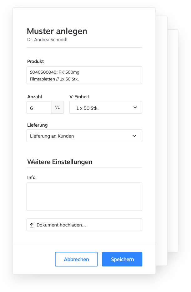 Abbildung von Arztmusterabgaben