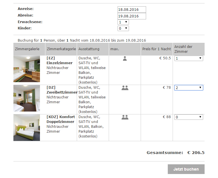 Online-Buchungssystem