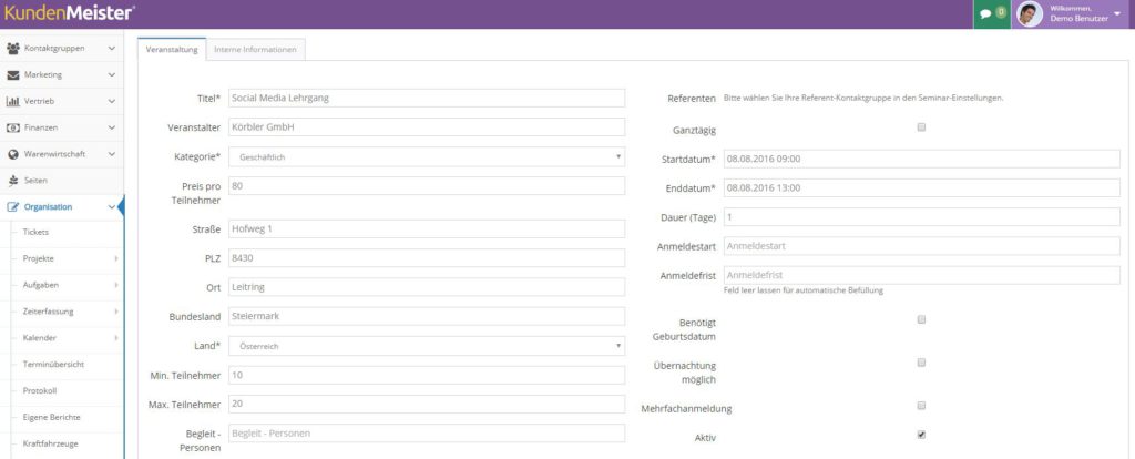 Optimale Seminarverwaltung
