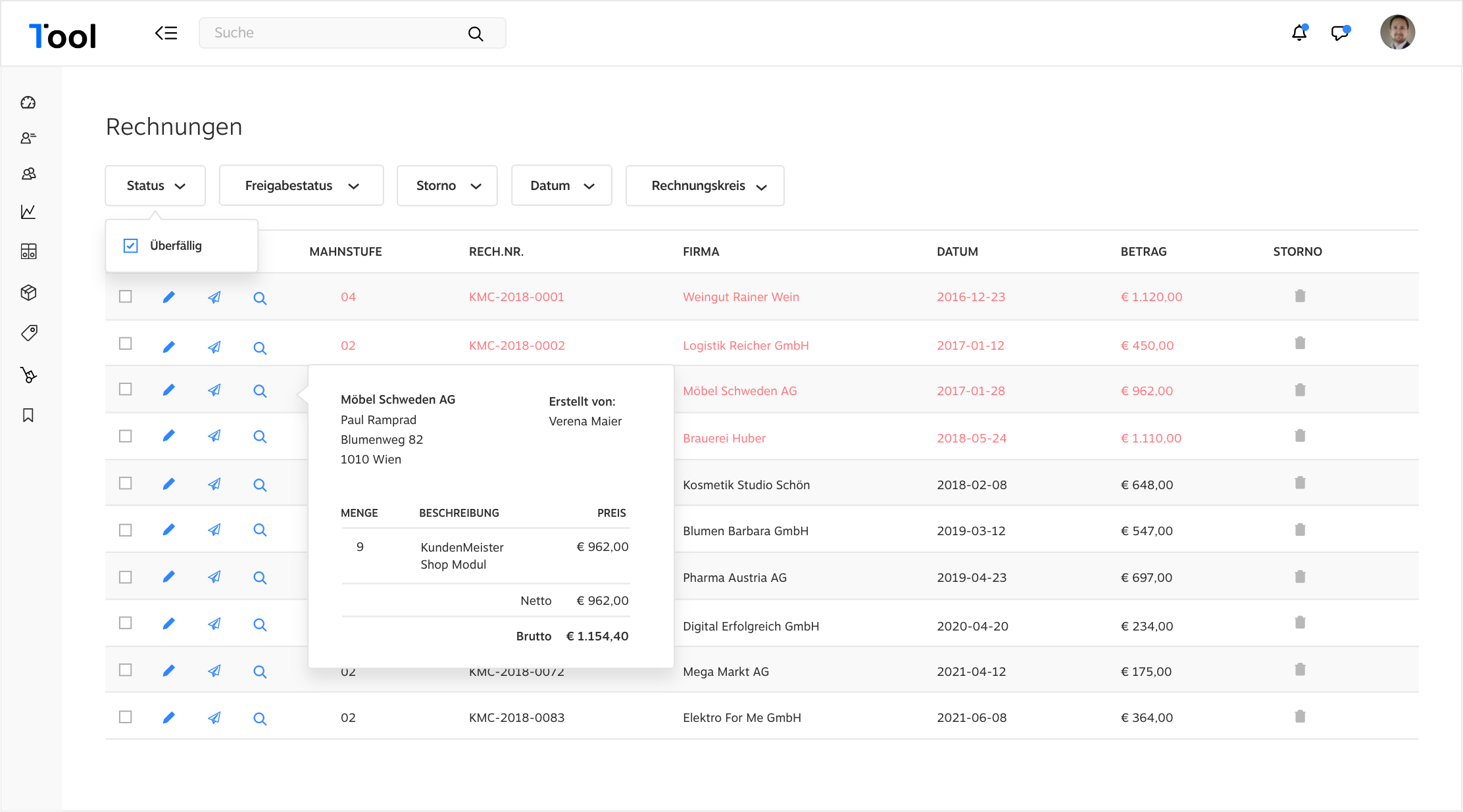 Smarte Features für Ihre Rechnungen