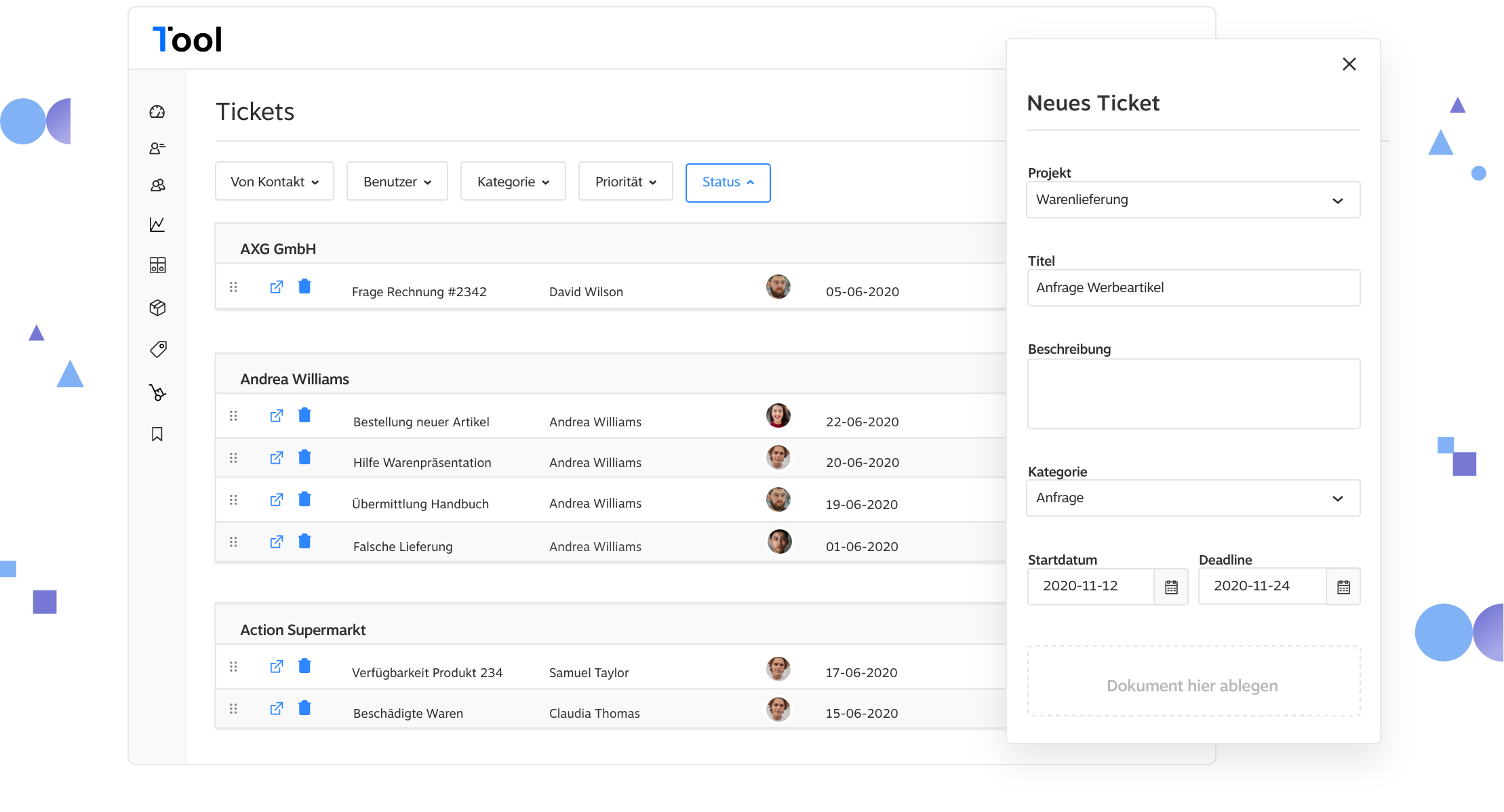 Support tickets