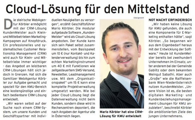 Wirtschaftsblatt reports on 1Tool...