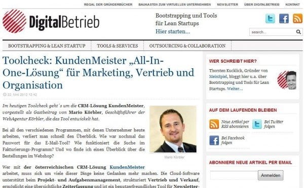 Klicktipp: 1Tool im Toolcheck bei DigitalBetrieb