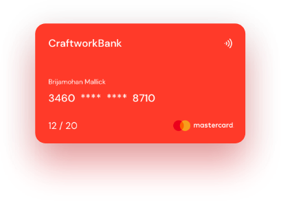 Vertegenwoordiging van een Mastercard.