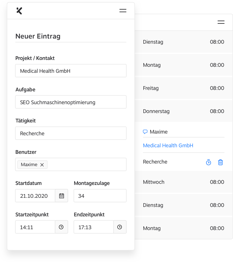 1Tool | Mobile Zeiterfassung DE