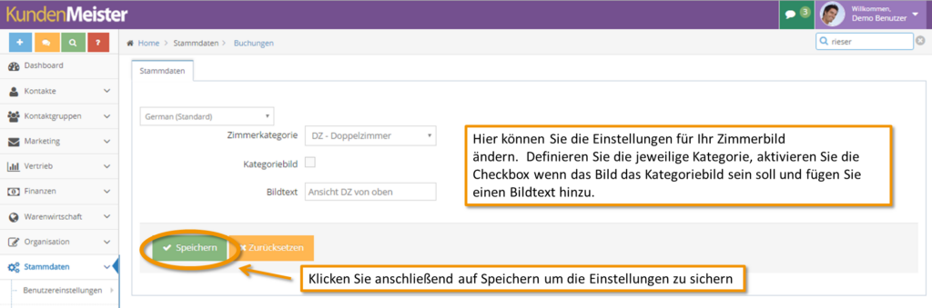 Bilder Einstellungen bearbeiten