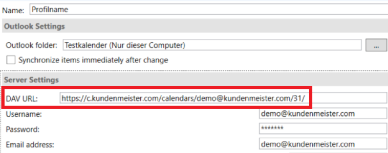 1Tool | URL do CalDav