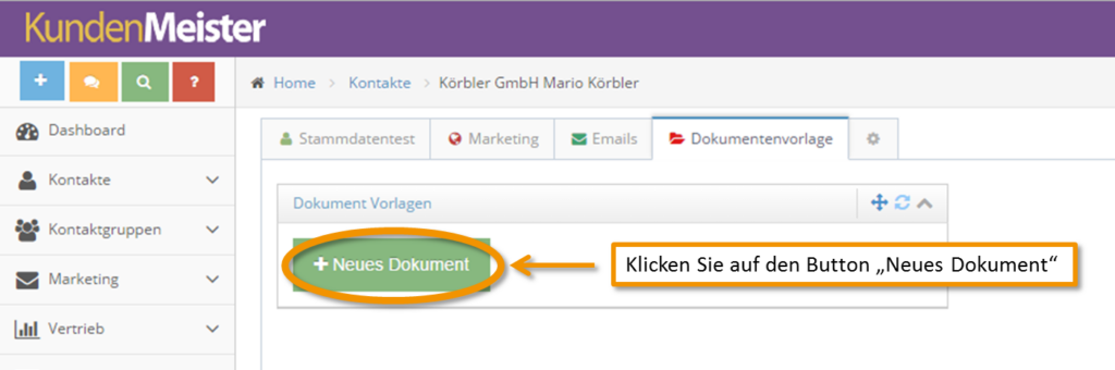 1Tool | Dokumentvorlage Neues Dokument