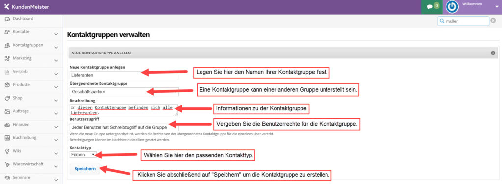 1Tool | Kontaktgruppe erstellen2