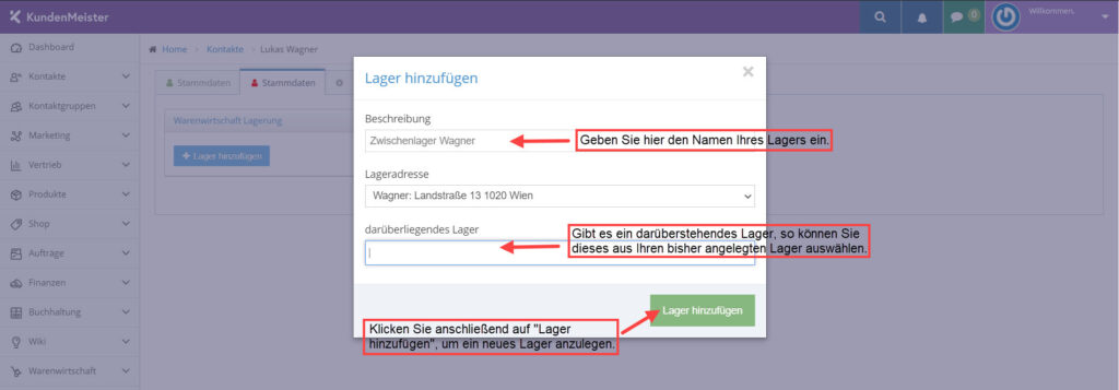 1Tool | Lager anlegen5