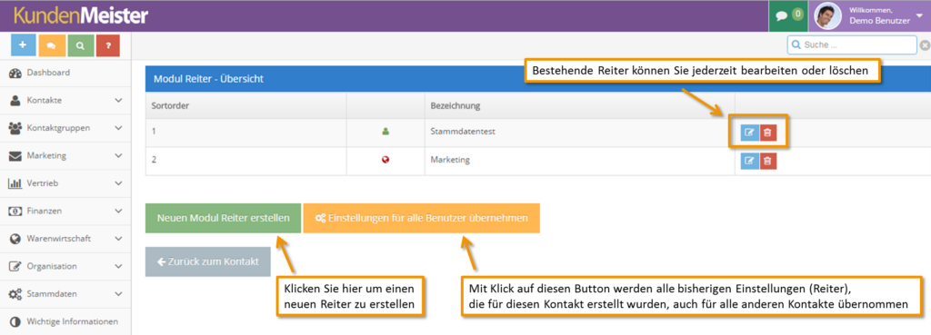 1Tool | Modul Reiter Uebersicht