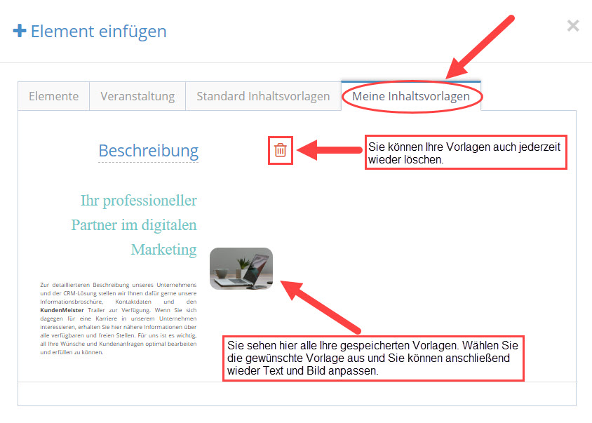 1Tool | Newsletter Inhalte einfuegen13