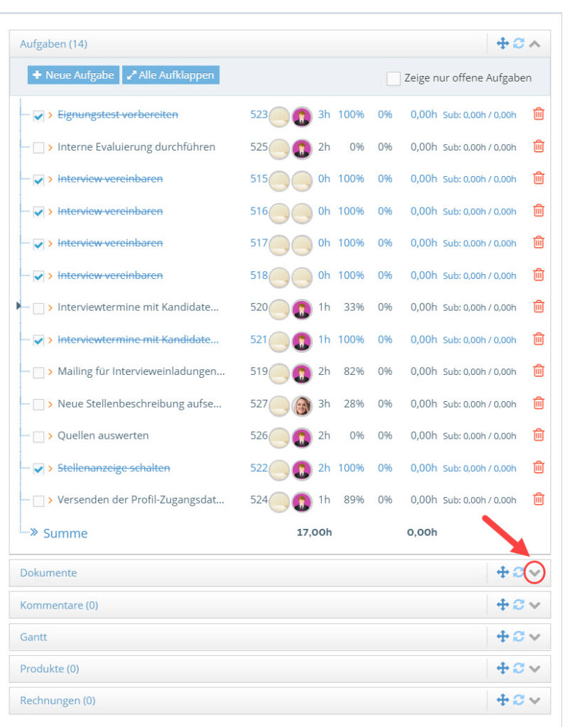 1Tool | Projektets detaljvy