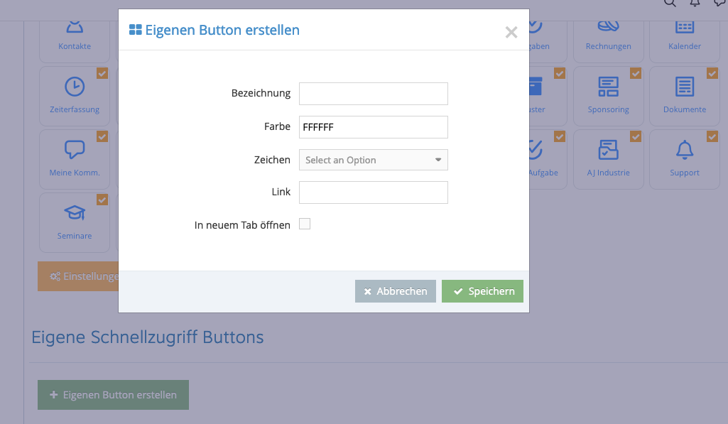 Screenshot um einen eigenen Button in 1tool zu erstellen.